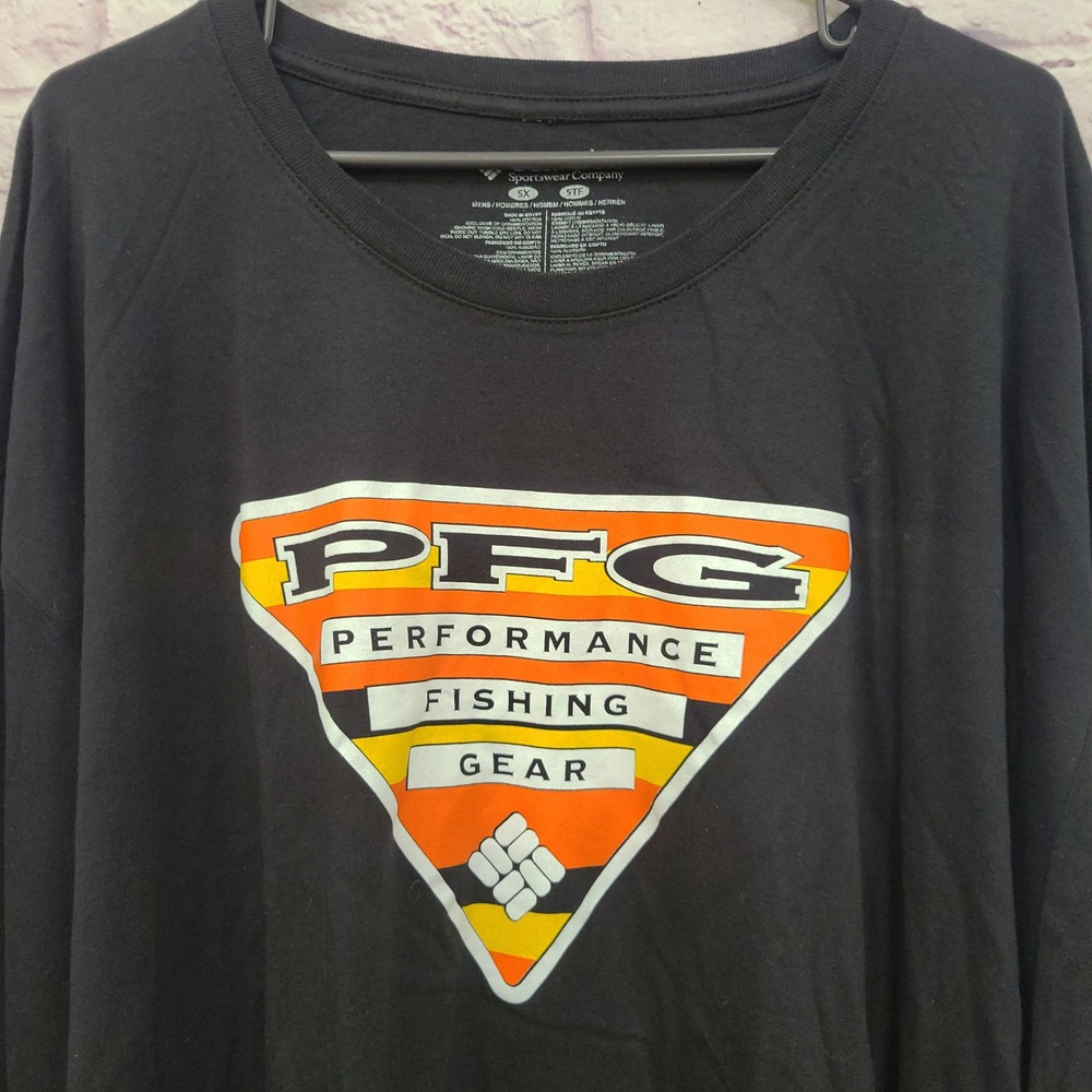 NEW Columbia PFG Black Graphic Tee Shirt Mens 5X Long Sleeve Outdoor Gorpcore - Picture 4 of 10